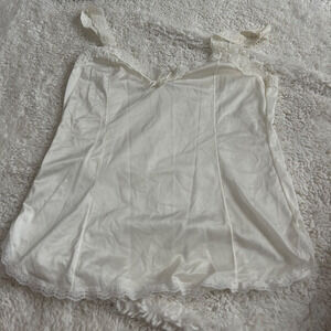 VTG Mel-Lin White Camisole Lace Tank Made in USA Sz M Boho Cottage Core Girl